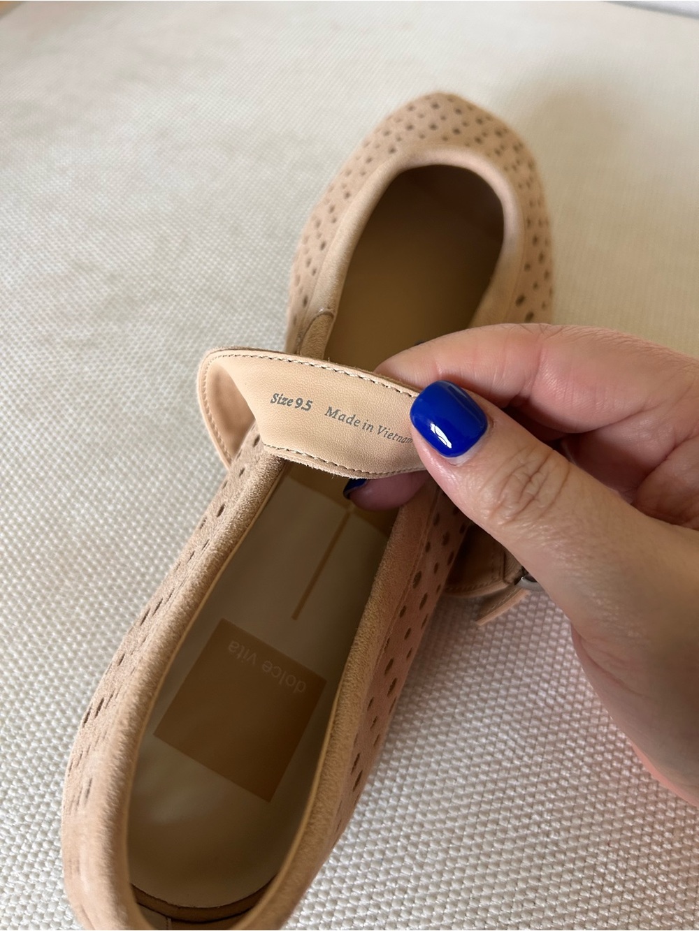 New Dolce Vita Mikel Ballet Flats Camel Perforated Anthropologie - Picture 5 of 5